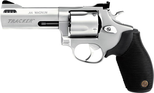 TAURUS TRACKER 44MAG 4″ 5-SH – AS PORTED SS RUBBER