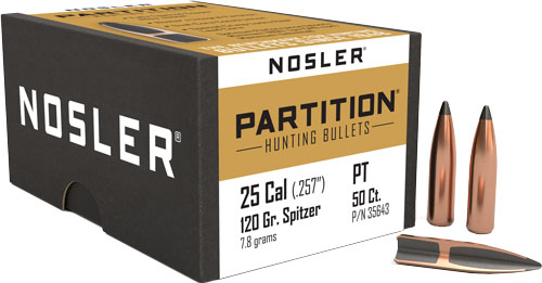 NOSLER BULLETS 25 CAL .257 – 120GR PARTITION 50CT