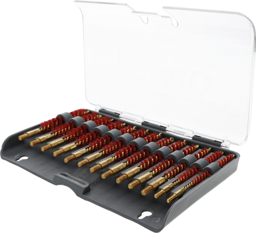 TIPTON 13-PIECE NYLON RIFLE – BORE BRUSH SET W/STORAGE CASE
