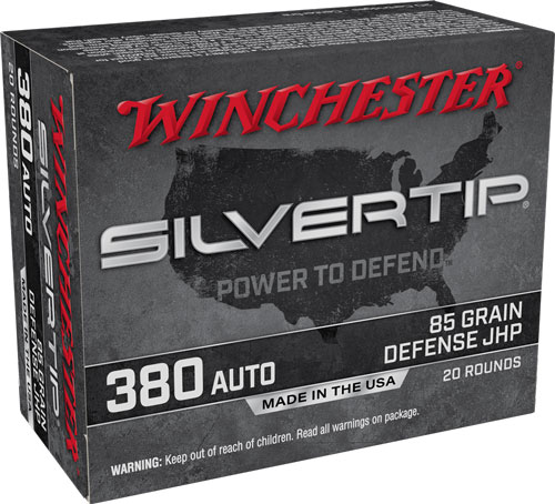WINCHESTER SILVERTIP 380 ACP – 85GR HP 20RD 10BX/CS