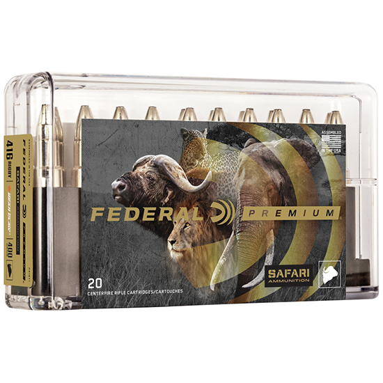Federal Safari Trophy Bonded Bear Claw, 416 Rigby, 400 Grain, Trophy Bonded Bear Claw, 2300 fps