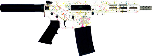 GLFA AR15 PISTOL 223 WYLDE – 7.5″ S/S BBL SPLATTER WHITE