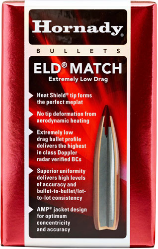 HORNADY BULLETS 25CAL .257 – 134GR. ELD MATCH 100CT
