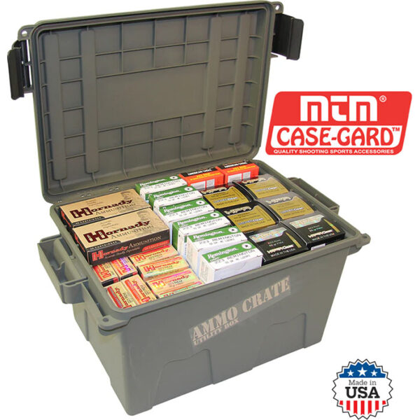 Ammo Crate Utility Box 890 Cubic Inches Army Green with Interior Dimensions 12.4