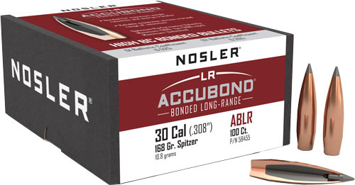 NOSLER BULLETS 30 CAL .308 – 168GR ACCUBOND LR 100CT
