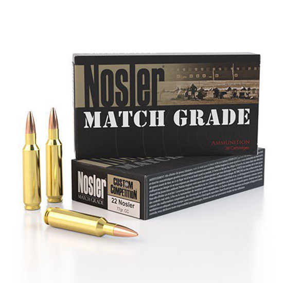 Nosler 22 Nosler 77gr Custom Competition Match Grade Ammunition