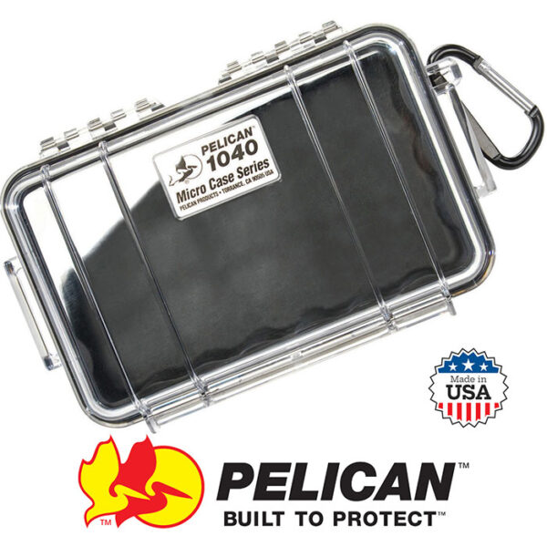 1040 Micro Case with No Foam Black Clear Internal Dimensions 6.5×3.9×1.8