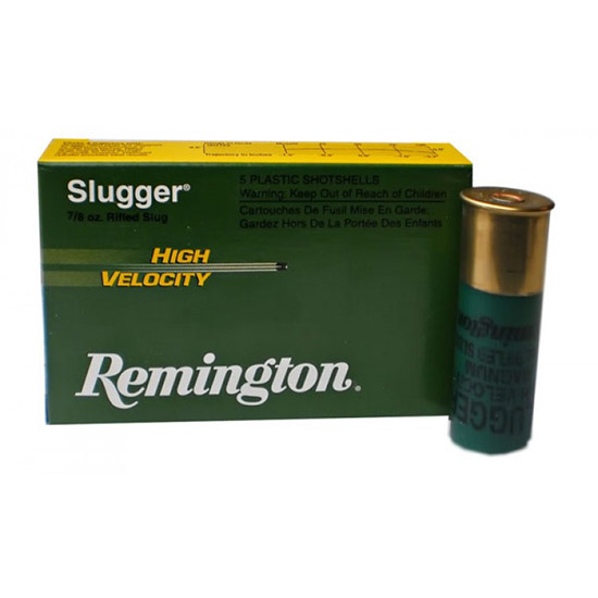 Remington Slugger High Velocity Rifled Slug, 12 Gauge, 383 Grain, 3 in, 1875 fps