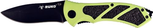 RUKO FOLDER 3.25″ GREEN HANDLE – CLAMSHELL