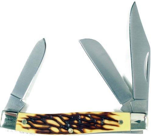 RUKO FOLDER 3.5″ SIMULATED – DEER HORN HANDLE CLAMSHELL