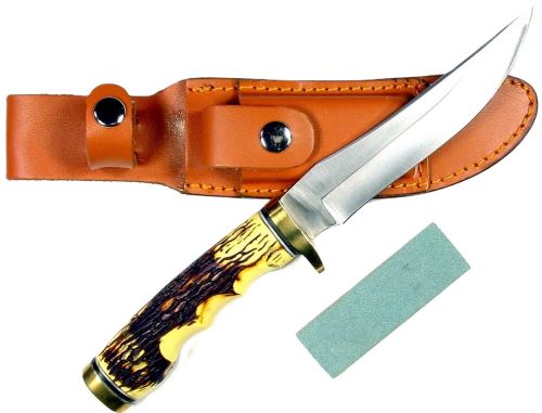 RUKO FIXED BLADE HUNTING KNIFE – 5″ DELRIN DEER HORN HANDLE