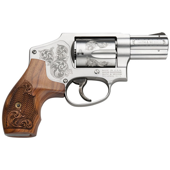 SW 640 357MAG 2 1/8 SS ENGRAVED WOOD GRIP 5RD