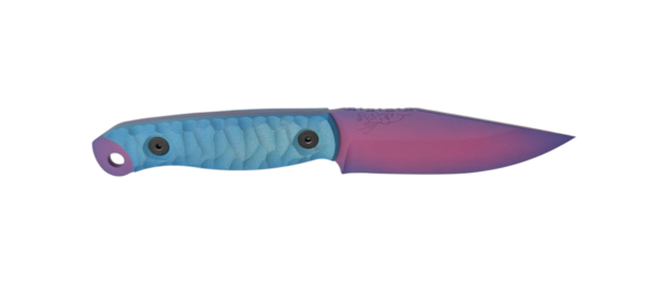 HALF FACE BLADES CROW SCALPER AURORA 4″ BLADE, 8.3″OA, S45VN STEEL, MICARTA GRIP