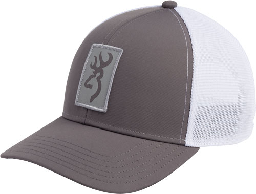 BROWNING CAP BEACON LOGO – GRAY W/RECTANGLE PATCH ADJ