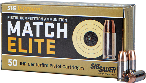 SIG AMMO 9MM 147GR ELITE – V-CROWN COMP 50RD 20BX/CASE