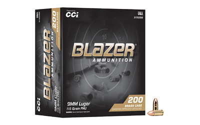 BLAZER 9MM 115GR FMJ 200RD TRAY