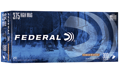 Federal Power-Shok Rifle, 375 H&H Magnum, 300 Grain, Jacketed Soft Point, 2530 fps