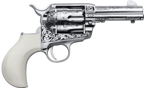 CIMARRON HUCKLEBERRY 45LC – 3.5″ NICKEL ENGRAVED B-HEAD