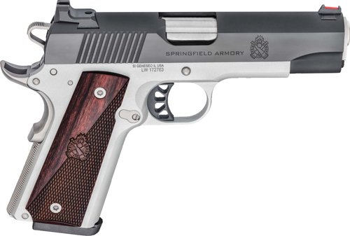 SPRINGFIELD 1911 RONIN 10MM – 5″ SS/BLUED W/ WOOD GRIPS