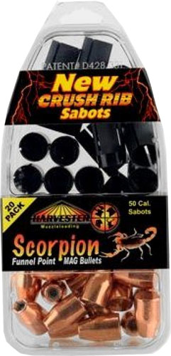 HARVESTER SCORPION 50CAL 260GR – .451 FUNNEL POINT SABOT 20PK