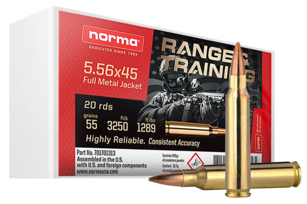 NORMA RANGE & TRAINING 5.56X45 55GR FMJ 20/10