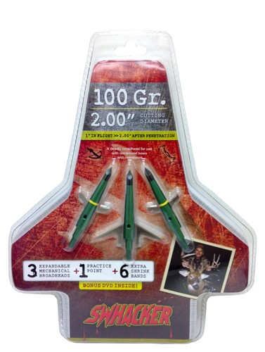 SWHACKER BROADHEAD 2-BLADE – 100GR 2″ CUT 3/PK