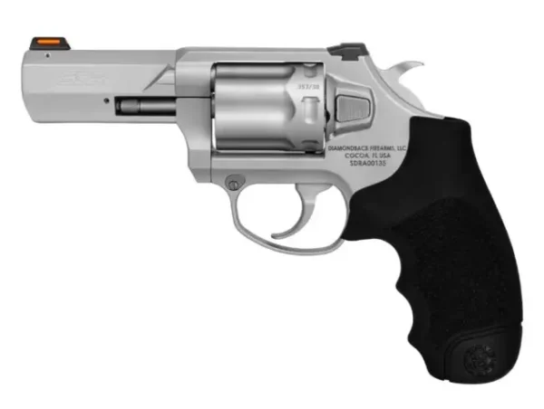 DIAMONDBACK SDR .357 MAG, 3″ BRL 6RD RVLVR SA/DA FIBER OPTIC SIGHT STAINLESS GLASS BEAD FINISH