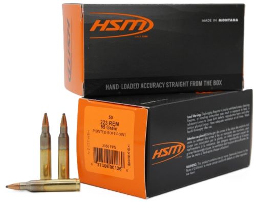 HSM 223 REM 55GR PSP – 50RD 10BX/CS