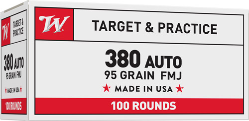 WINCHESTER USA 380 ACP 95GR – FMJ-RN 100RD VALUE PACK 5BX/CS