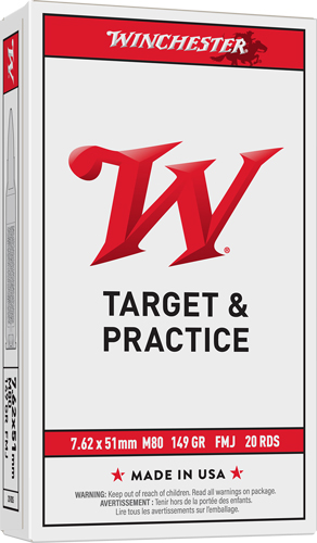 WINCHESTER USA 7.62×51 149GR – FMJ 20RD 25BX/CS