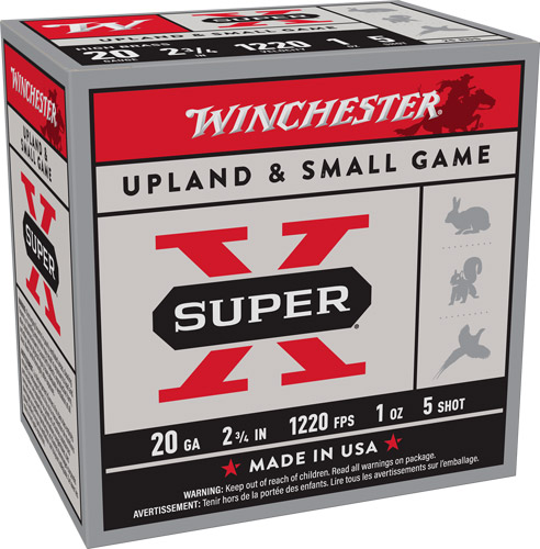 WINCHESTER SUPER-X 20GA 2.75″ – 1OZ #5 1220FPS 25RD 10BX/CS