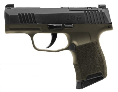 SIG P365 FORTUNATE SON 9MM – 3.1″ XRAY3 (2)10RD GREEN/BLACK