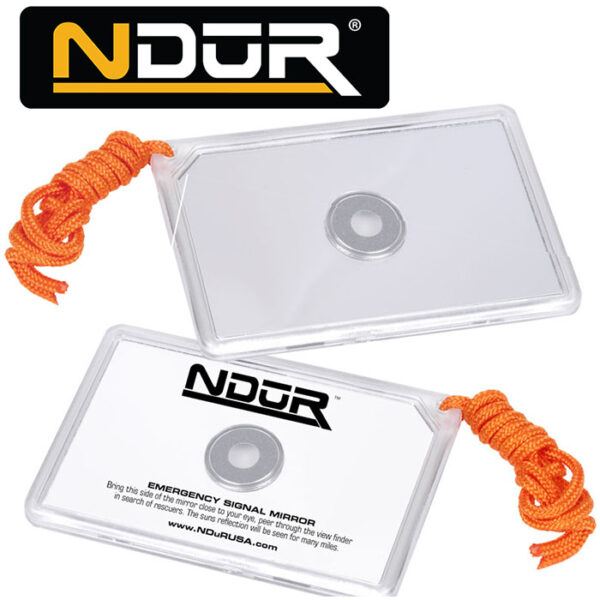 Emergency Signal Mirror with Orange Cord