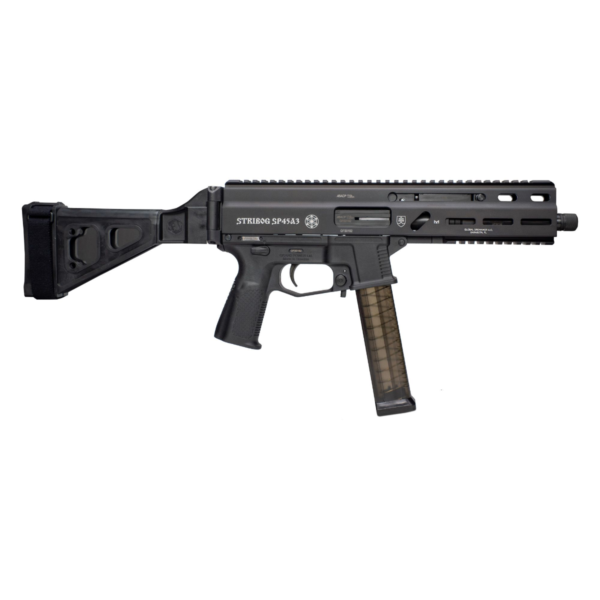 GRAND POWER STRIBOG SP45A3 SUB PSTL W/SBT BRC BLK .45 ACP  8″ THRD