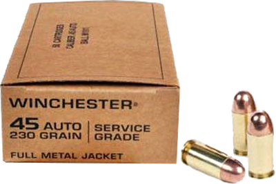 WINCHESTER SERVICE GRADE 45 – ACP 230GR FMJ-RN 50RD 10BX/CS