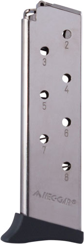 MEC-GAR MAGAZINE BERSA THUNDER – 380ACP 8RD FINGER REST NICKEL