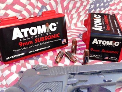 ATOMIC 9MM LUGER 147GR – SUBSONIC JHP 50RD 10BX/CS
