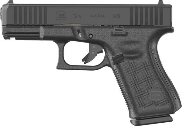 GLOCK 19 V 9MM PISTOL 4″ BLACK FXD 5.5 3-15RD MAGS
